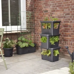 Elho Plantenbak Green Basics Stack & Grow Large Zwart -Seren Tuin Verkoopwinkel elho plantenbak green basics stack grow large zwart 800x534 620e3d4f78fb3 l