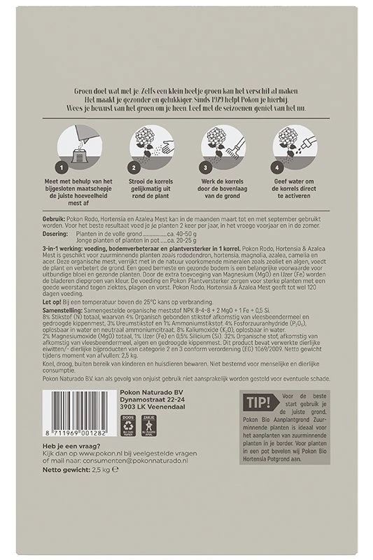 Pokon Rhododendron, Hortensia & Azalea Mest 2,5kg 2 Pokon Rhododendron, Hortensia & Azalea Mest 2,5kg - Image 2