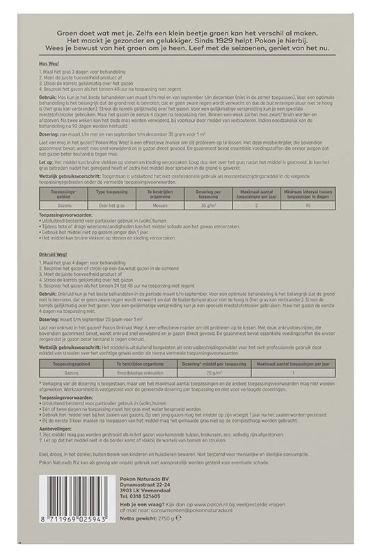 Pokon Mos En Onkruid Weg! 3-in-1 Voor 50m² 2 Pokon Mos En Onkruid Weg! 3-in-1 Voor 50m² - Image 2