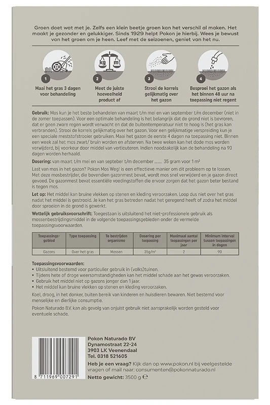 Pokon Mos Weg! 3,5kg Voor 100m² 2 Pokon Mos Weg! 3,5kg Voor 100m² - Image 2