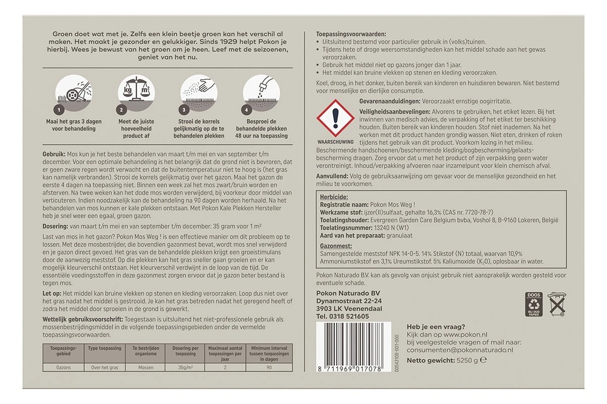 Pokon Mos Weg! 5,25kg Voor 150m² 2 Pokon Mos Weg! 5,25kg Voor 150m² - Image 2