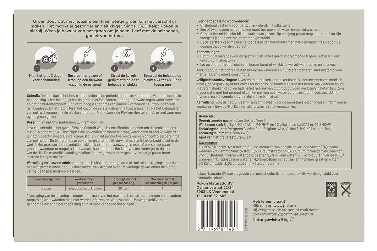 Pokon Onkruid Weg! 5kg Voor 250m² 2 Pokon Onkruid Weg! 5kg Voor 250m² - Image 2